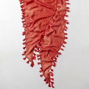 Anthropologie Tradewinds Tassel Scarf (Red)